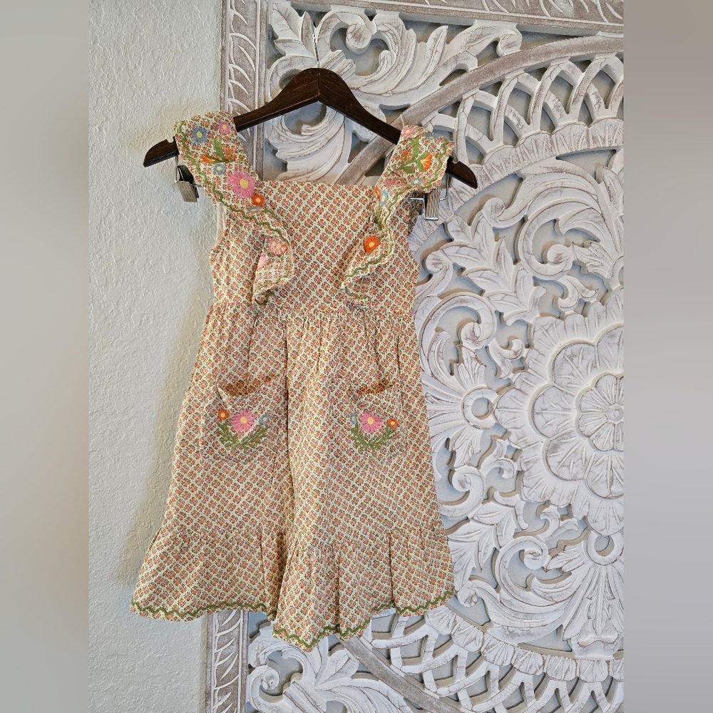 mini boden girls 7-8 Embroidered Pinafore Dress - Picture 1 of 8